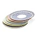 10.3 Inch Porcelain Plates Set for Dinner Pasta, Salad - 6 Pack Assorted Colors, FDA Approved