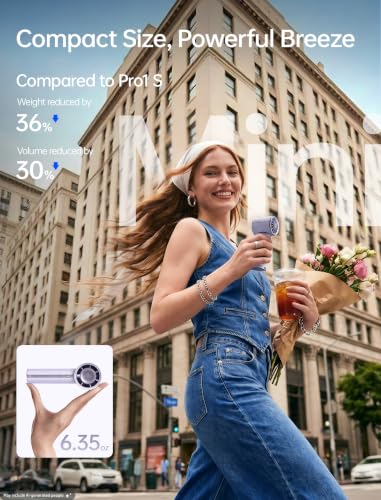 Image of JISULIFE Handheld Fan - Next‑Gen Cooling: 30H Max Runtime, 100‑Speed Turbo Air, Premium PU Leather, Aroma Pod Innovation, Portable Fan for Travel, Gifts for Women Men- Misty Purple (Pro1 Mini, 1Pc)