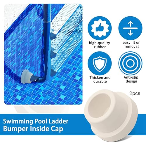 Image of CALANDIS 2Pcs In Ground Swimming Pool Guard Pool Ladder End | 2 Bumpers