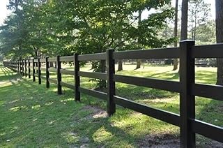 Vinyl Fence Warehouse - Vinyl Ranch Rails, 8ft (6, Black)
