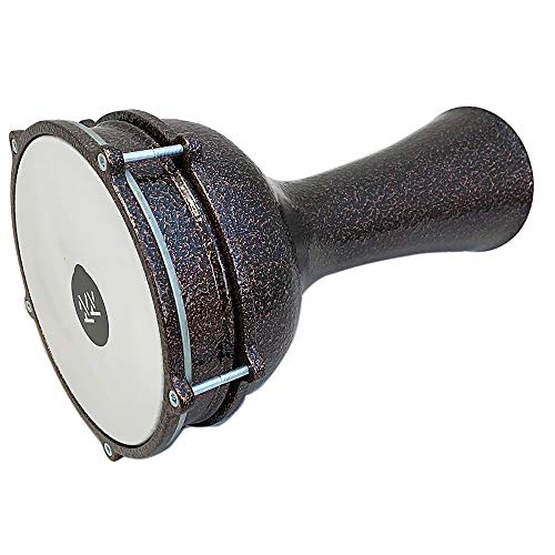 ZAZA Percussion 16'' Length Aluminum Darbuka, 8" Tunable Synthetic Head Turkish Doumbek Drum (Red Copper)