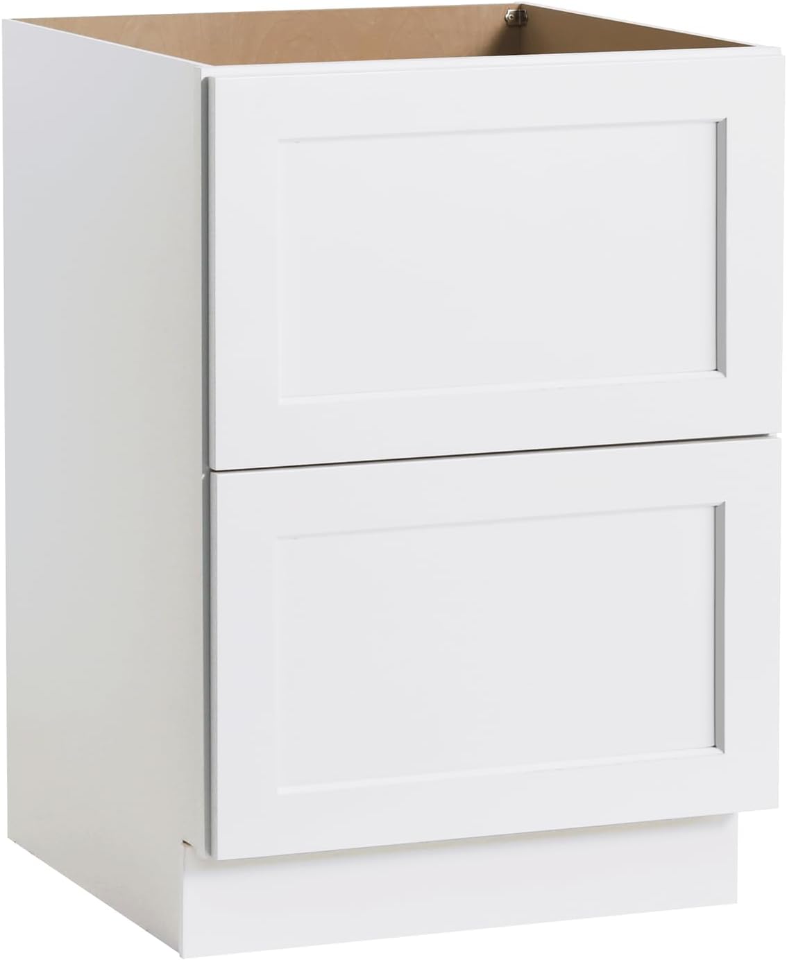 Shaker Style Solid Wood Frame RTA Drawer Cabinet with 2 Drawers – Versatile Kitchen Base Cabinet, Standalone or Modular Design (White, 18" Width x 24" Depth x 34 1/2" Height)