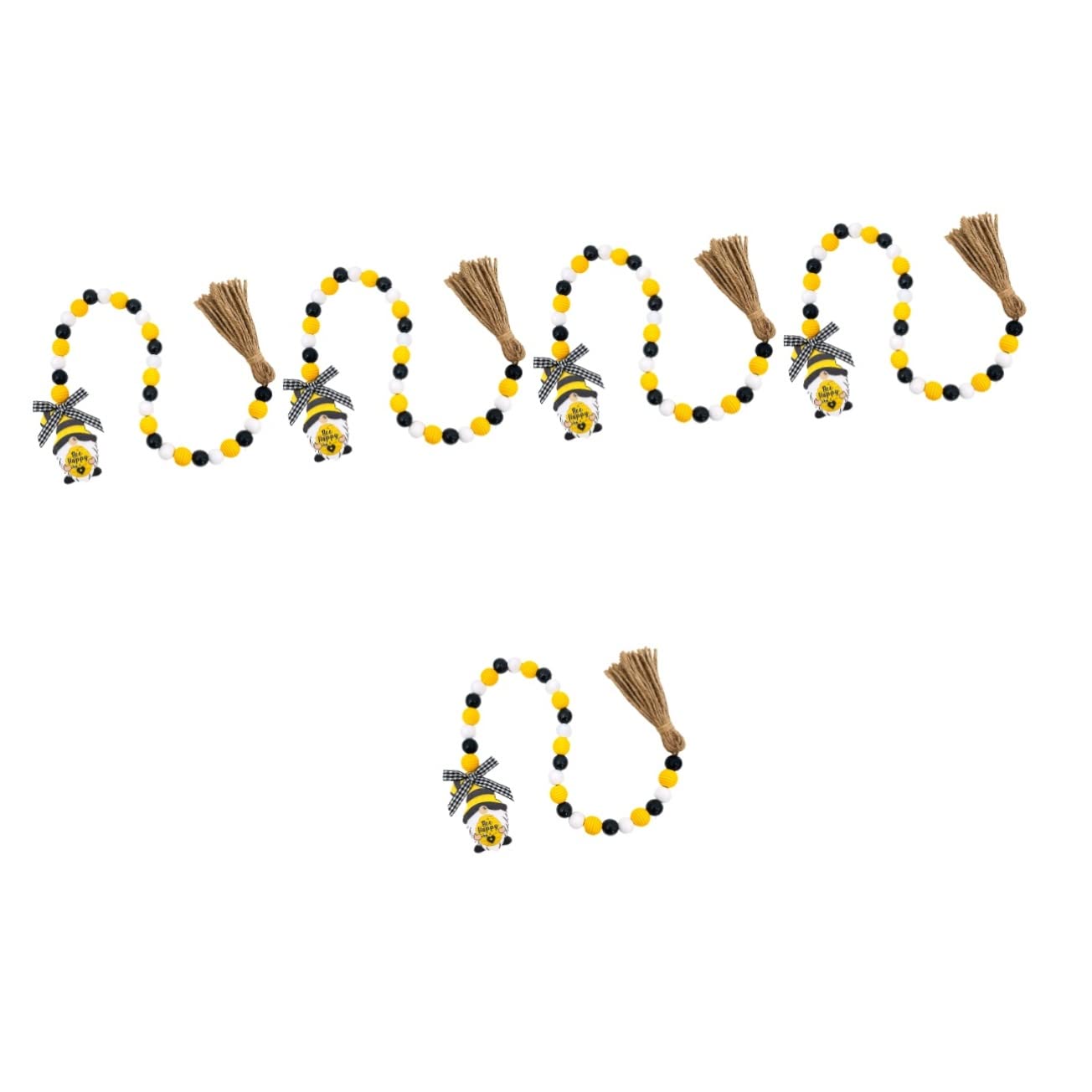 Guirlande de perles abeille avec franges en coton pour un style bohème