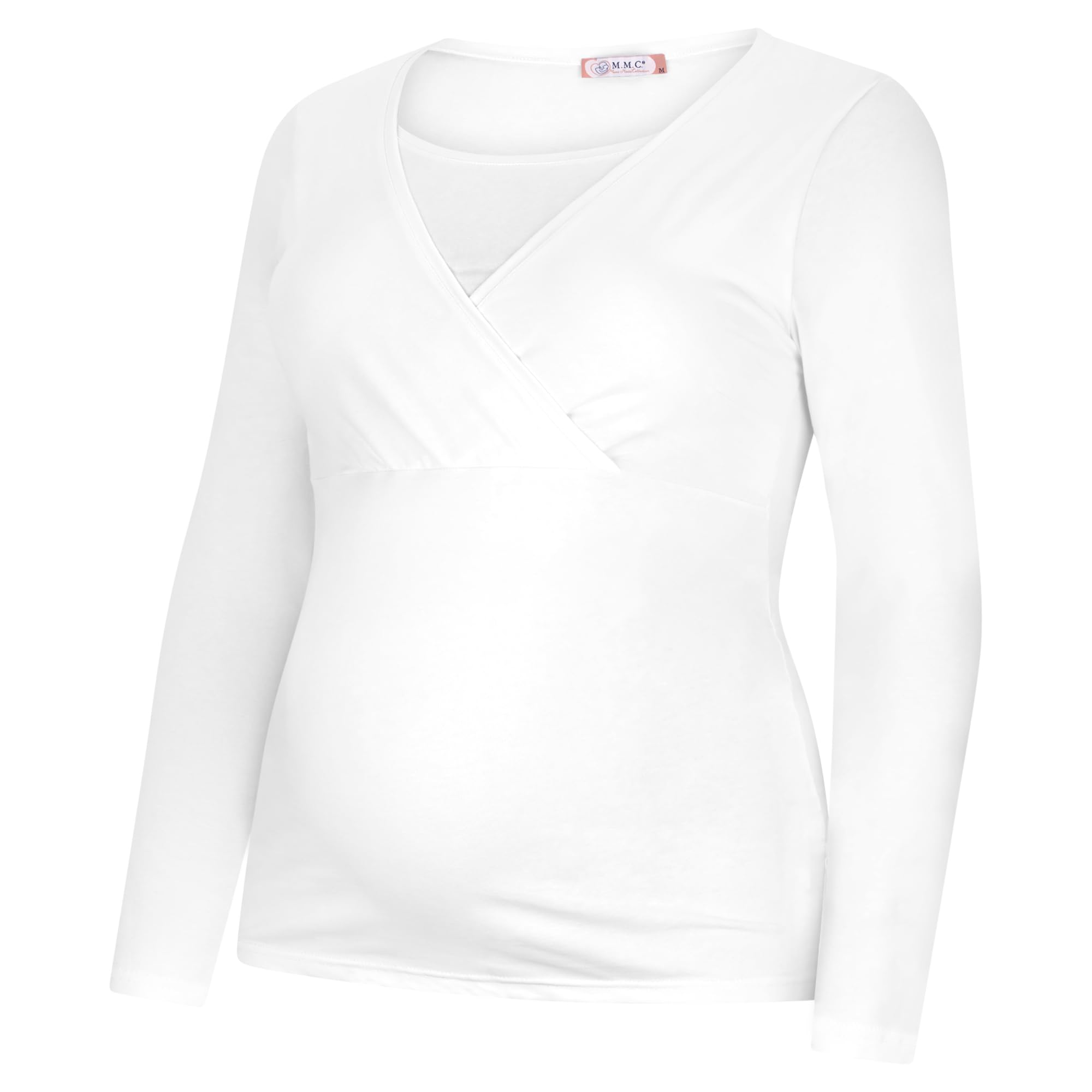 M.M.C. Lot de 3 t-shirts d'allaitement, couleur unie, pour maternité, maternité, maternité, maternité, manches longues