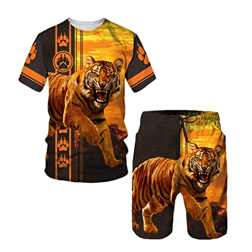 Ensemble 2 pièces homme t-shirt et short tigre 36 XXXL