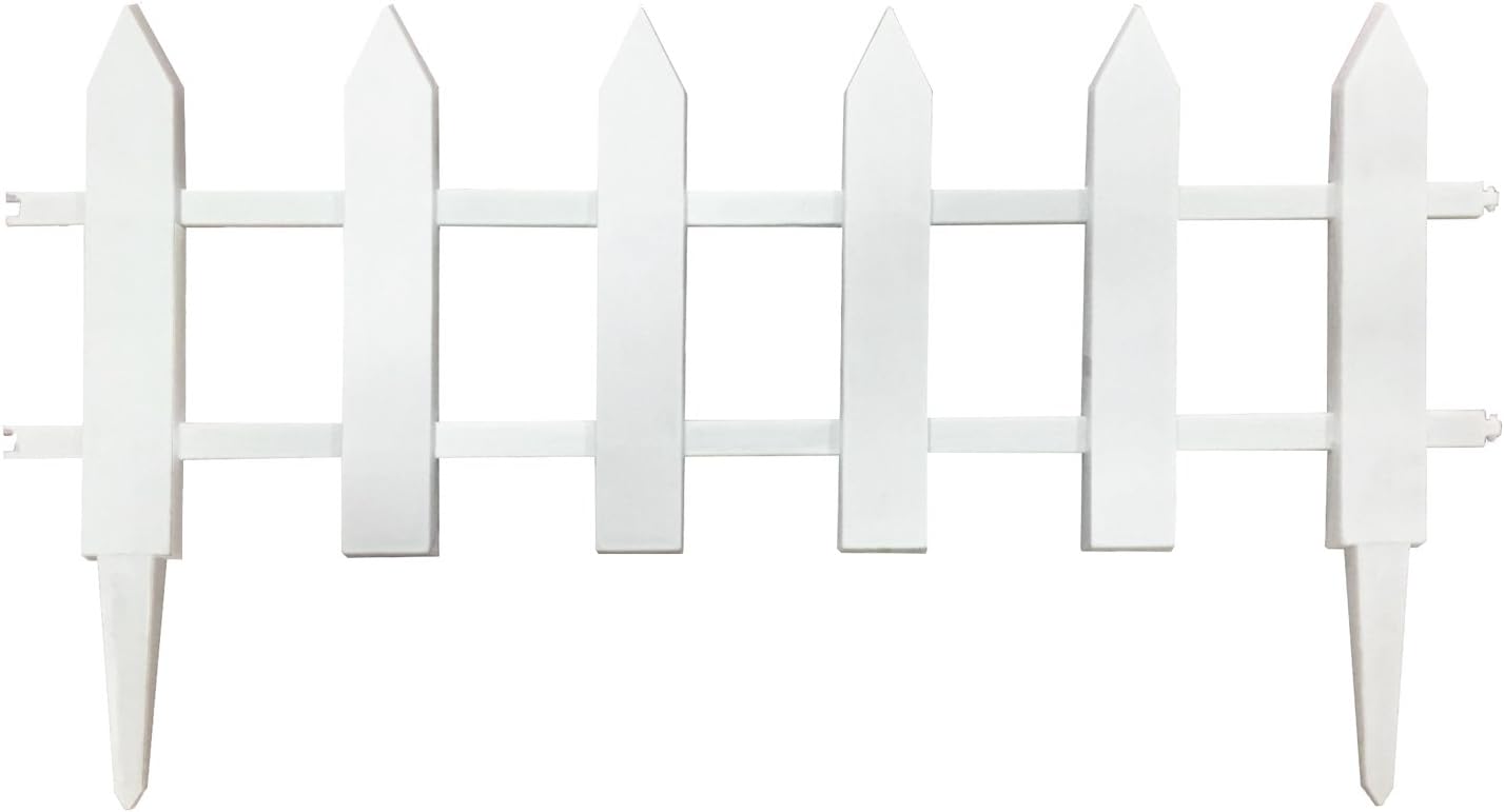 White Vinyl Picket Border Fence 12"H x 23"W (Pack of 6)