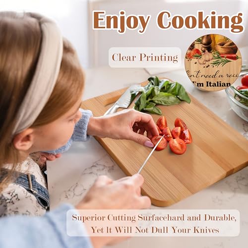 Tabla de Cortar de Bambú para Cocina Italiana, con Diseño Decorativo y Texto Divertido, Ideal como Regalo miniatura 3