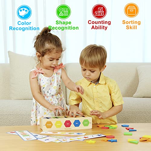 Nugzix Montessori Toys For 1 2 3 Year Old Toddler Learning Toys Shape Toys For Toddlers 2-4 Years Color & Shape Sorting Matching Box Toddler Toys Stem Shape Sorter For Kids Boy Girl 1 2 3 Year Old #TOP4