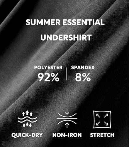 DAVID ARCHY Men's Undershirts Quickly-Dry T-Shirts, Stretch Moisture-Wicking Crew Neck Tees for Men, 3 Pack2