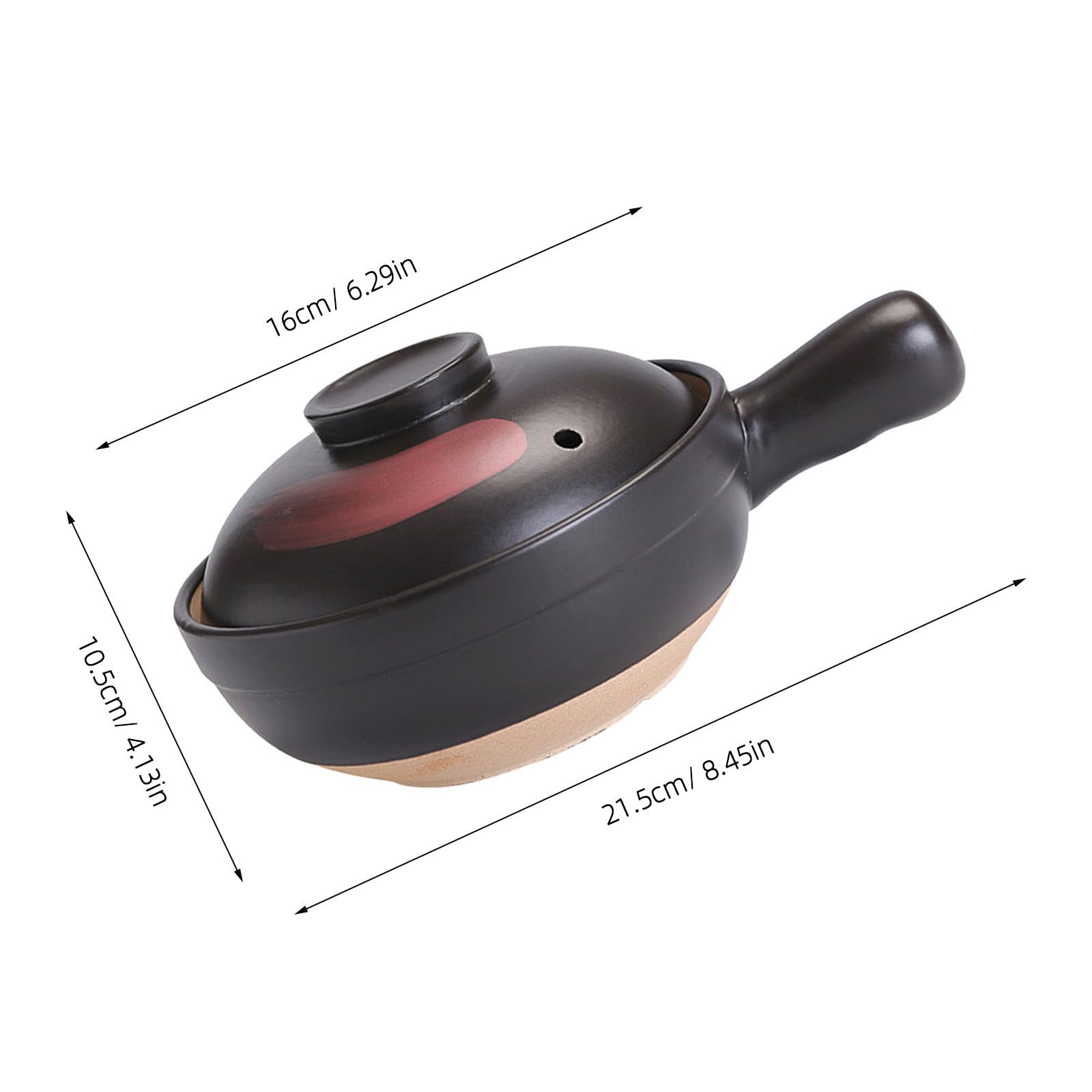 Pentola in Argilla per Stufato e Zuppa Superficie Liscia, Facile da Pulire, Design Semplice e Creativo, per Uso Quotidiano e Feste Alimentari