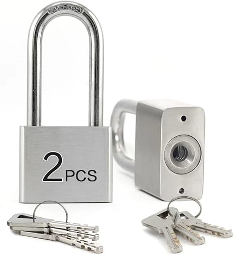 Miniatura 10 de LanuBe Candados pequeños marinos con llave de acero inoxidable 304 para uso en exteriores, cuerpo de 1-9/16 pulgadas de ancho, cuerpo de acero