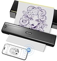 TATTMUSE Tattoo Drucker Bluetooth, Schablone Nadeldrucker mit 10 Stück Papier, Tattoo Transfer mit Smartphone PC, Stencil Drucker für Tattoo Künstler und Anfänger