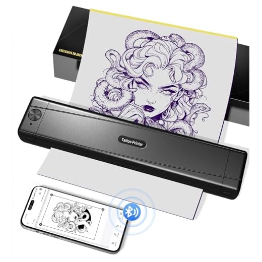TATTMUSE Thermocopieur Tatouage Bluetooth, Imprimante Stencil Tatouage, Machine Transfert de Tatouage pour Artistes de Tatouage et débutants, Imprimante de Tatouage avec 10 Feuilles de Papier
