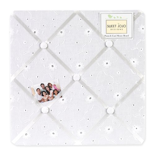 Sweet Jojo Designs White Eyelet Fabric Memory/Memo Photo Bulletin Board