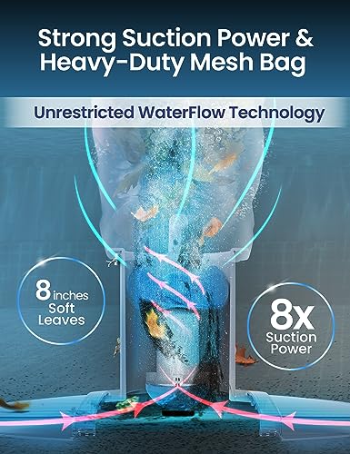 KOKIDO Rechargeable Heavy Duty Pool Leaf Vacuum Cleaner, Commercial Power Suction for Pool Closing, Standard and Fine Filter Bags, for Larger Leaves and Debris, Inground and Above Ground Pools XV910 - Thumbnail 3