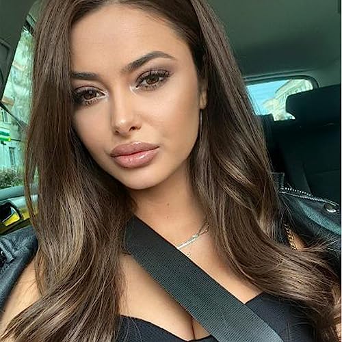 AFBeauty Chocolate Brown Lace Front Wigs for Women Long Straight Dark Brown Real Hair Wig Pre Plucked Hairline Glueless Lace Wig Synthetic Heat Resistant Drag Daily Cosplay Party 24 Inch