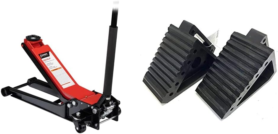 Sunex 6602LP 2 Ton Low Rider Steel Service Jack & BIG RED T43202 Torin Heavy Duty Steel Jack Stands: 3 Ton (6,000 lb) Capacity Car Lifting Stand,1 Pair (Not Suitable for SUV,Truck)