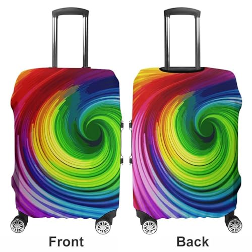 Rainbow Spiral Luggage Cover, Washable Elastic Suitcase Cover Protector Fit 18-32 Inch Luggage3