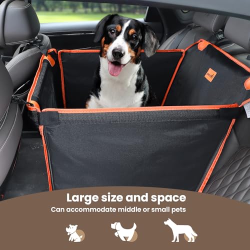 pecute Extra stabiler Hundeautositz, verstärkter Hundeautositz, kleiner Hund mit atmungsaktivem Netz und verstellbarem Hunde-Sicherheitsgurt, robuster und wasserdichter Haustier-Autositz für den