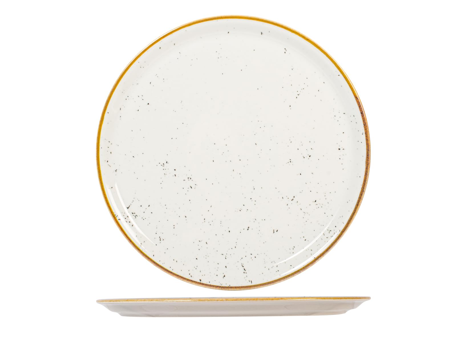 HOME Saturnia Stains Set of 6 Pizza, Decorated Porcelain, Beige, 31 cm