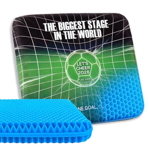 MUKESKY Soccer Gel Stadium Seat Cushion for Bleachers, Cooling Honeycomb Seat Pad with Carry Bag, Portable Breathable Cushion for Sports Games, Stadium Seats, Outdoor Events, Office Chair