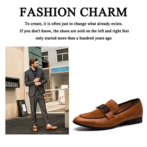 JITAI Men's Lindford Moc Toe Bit Slip-on Penny Loafer Party Shoes, Brown/02, 10.5 US by JITAI - Used condition - Image 8