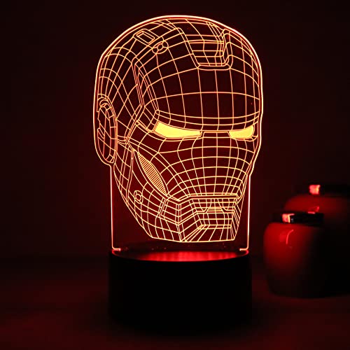 Luminária 3D decorativa Homem de Ferro