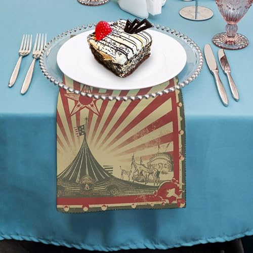 Servilletas de Tela Vintage Circus 18x18 Pulgadas Set x2 miniatura 4