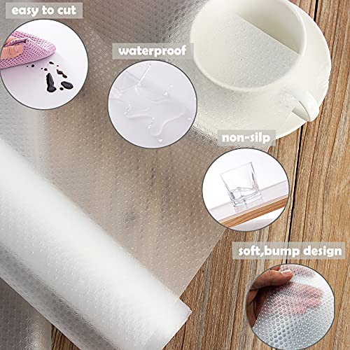 Bloss Plastic Shelf Liners Cabinet Drawer Liner Non-Slip Shelf Liner Non-Adhesive Refrigerator Mat Cupboard Pad No Odor For Kitchen Home-Clear 17.7 ×177 Inch/45×450Cm #TOP1