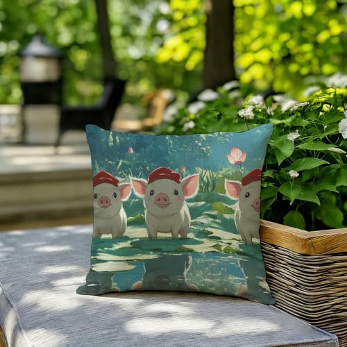 Funda cojin cerdo para decorar el sofá de exterior o balcón 7