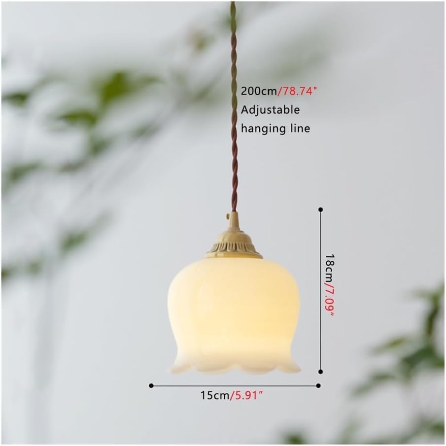 Lampe suspendue fleur en résine blanche et dorée pour îlot de cuisine