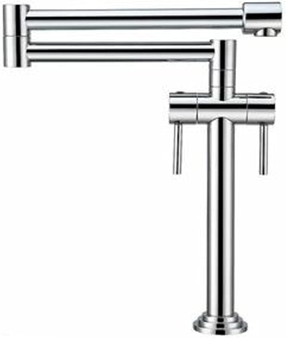 Pot Filler tap, Wall Mounted Telescopic Folding Sink Kitchen Faucet, hot and Cold Water Double Joint Swing arm Two Handles Single Hole Stove Faucet,b,A-A,A-A