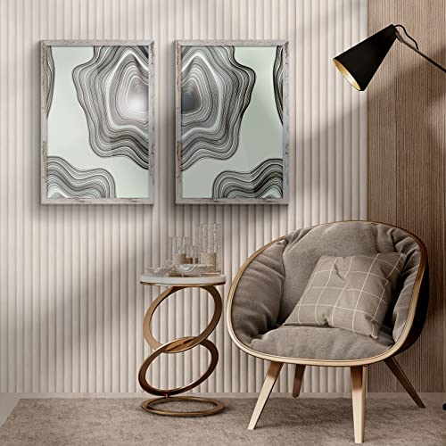 Frametory, 20X30 Poster Frame White Distressed Grain Style Frames For 30 By 20 Picture Or Photo - Wide Moulding Design With Acrylic Glass - Wall Display Hanging(2 Pack) #TOP2