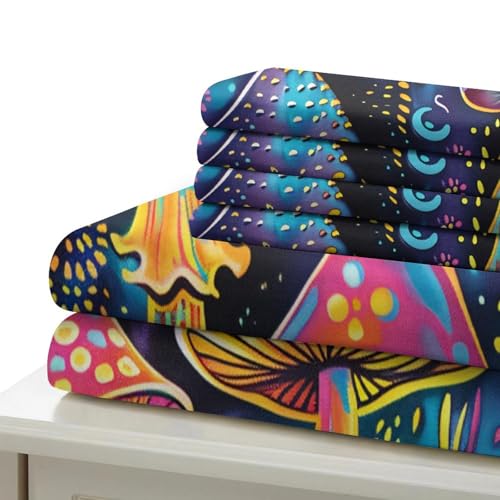 Parure de lit microfibre champignons 140x200 effet douce 3D - 7