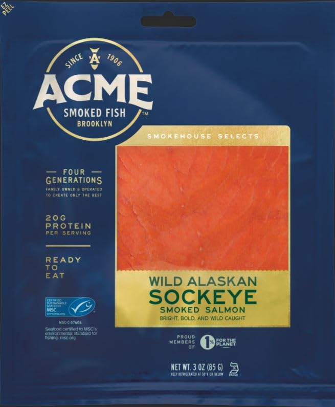 Acme Smoked Fish Cold Smoked Sockeye Salmon, 3 Ounce