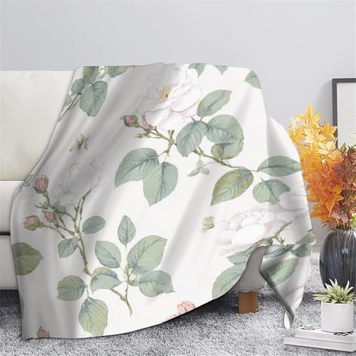 Couverture antistatique en microfibre lavable motif roses 3D 150x200cm - 5