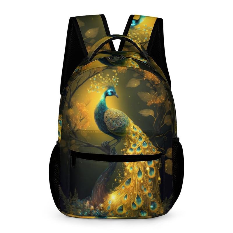 YSYZSDS Peacocks Kids Backpack School Backpack Travel Book Bags Back Packs Teenagers 3D Printed Backpack for Boys And Girls