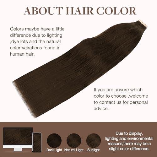 GOO GOO Tape in Hair Extensions Human Hair 22" 20pcs #4A Chocolate Brown — view 6