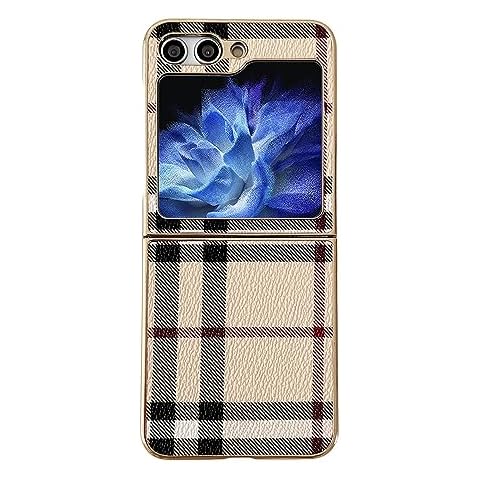 STVBNDHTWRT Plaid Phone Case for Galaxy Z Flip 5 Cover