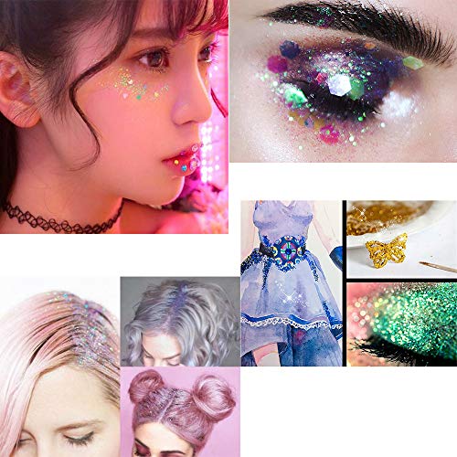LABOTA 12 Boxen Glitzer Für Gesicht Körper Glitzer, Glitzer Sequin Chunky Glitter für Gesicht Nägel Augen Lippen Haare… – Bild 6