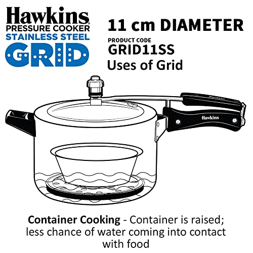 Image of Hawkins Pressure Cooker Steaming Grid 11cm | GRID | Steaming Rack for Food & Containers | ISI Certified | Silver (GRID11SS)