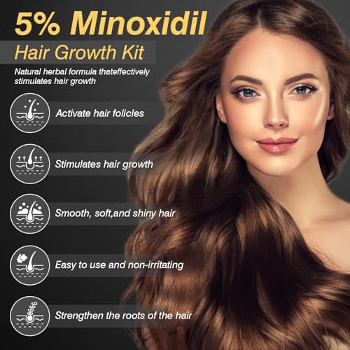 Image of 5% Minoxidil Hair Growth for Men and Women, Minoxidil Hair Growth Serum, Promotes Hair Growth, Strengthens Hair Follicles, Helps Prevent Hair Fall and Hair Loss