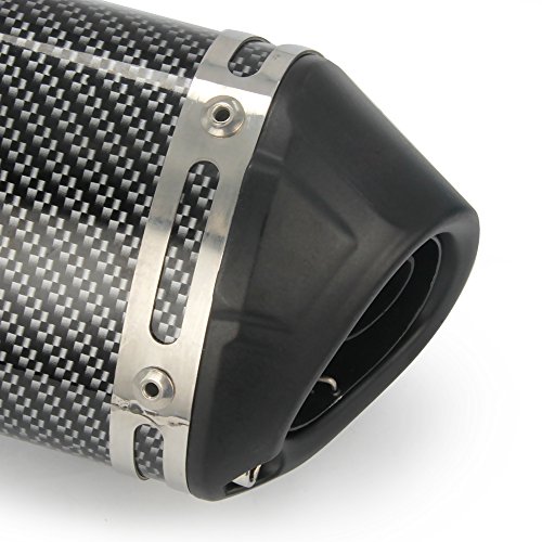 Universal 1.5" Inlet Exhaust Muffler With Removable DB Killer Slip On Dirt Street Bike Motorcycle Scooter - Carbon Fiber Color by Fast Pro - Image 7