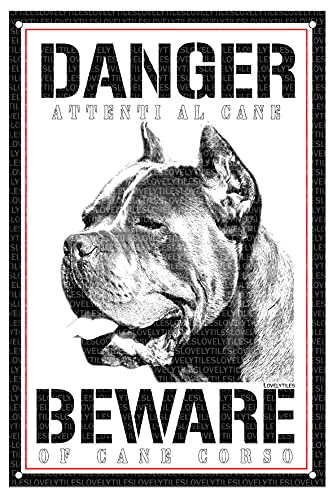 Cane corso targa cartello attenti al cane beware