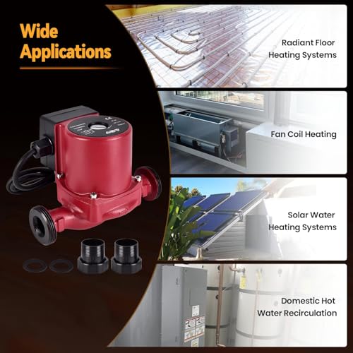 Talspity UP15-29SU, 59896775 Hot Water Circulator Pump 115V 1-1/2" to 1-1/4" Union Compatible with Grundfos Used for Radiant Heating, Hydronic Heating, Fan Coil Heating, Solar and Other System Types by Talspity - Image 6