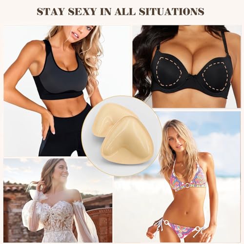 Image of DEPOVOR Ultra Boost Inserts Double-Sided Adhesive Pads Sticky Bikini Padding Inserts for Sports Bra Swimsuit