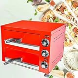 Commercial Countertop Electric Pizza Oven - Stainless Steel Design with Tray Collection for Easy Cleaning