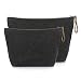SMRITI Canvas Large Makeup Bag Pouch Purse Handbag Organizer with Zipper (7 Dark grey(Small+Large))