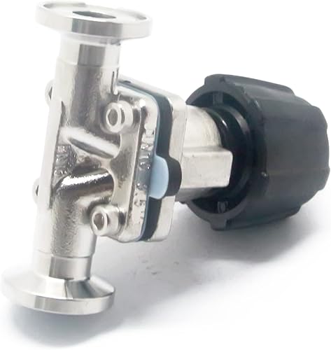 Miniatura 4 de QiiMii SS316 Tri clampmini válvula de diafragma 12" con membrana de EPDM+PTFE, válvula de membrana de abrazadera 12" con brida de abrazadera 25,2
