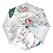 Produktbild MALPLENA Regenschirm, Weiß und Blau, Seide, Pfauenmuster, automatisch, tragbar, geeignet für Männer und Frauen, Geschenkwahl